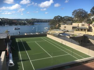 Residential artificial Tennis Court resurfacing Eastern Suburbs by Synthetic Sports Group