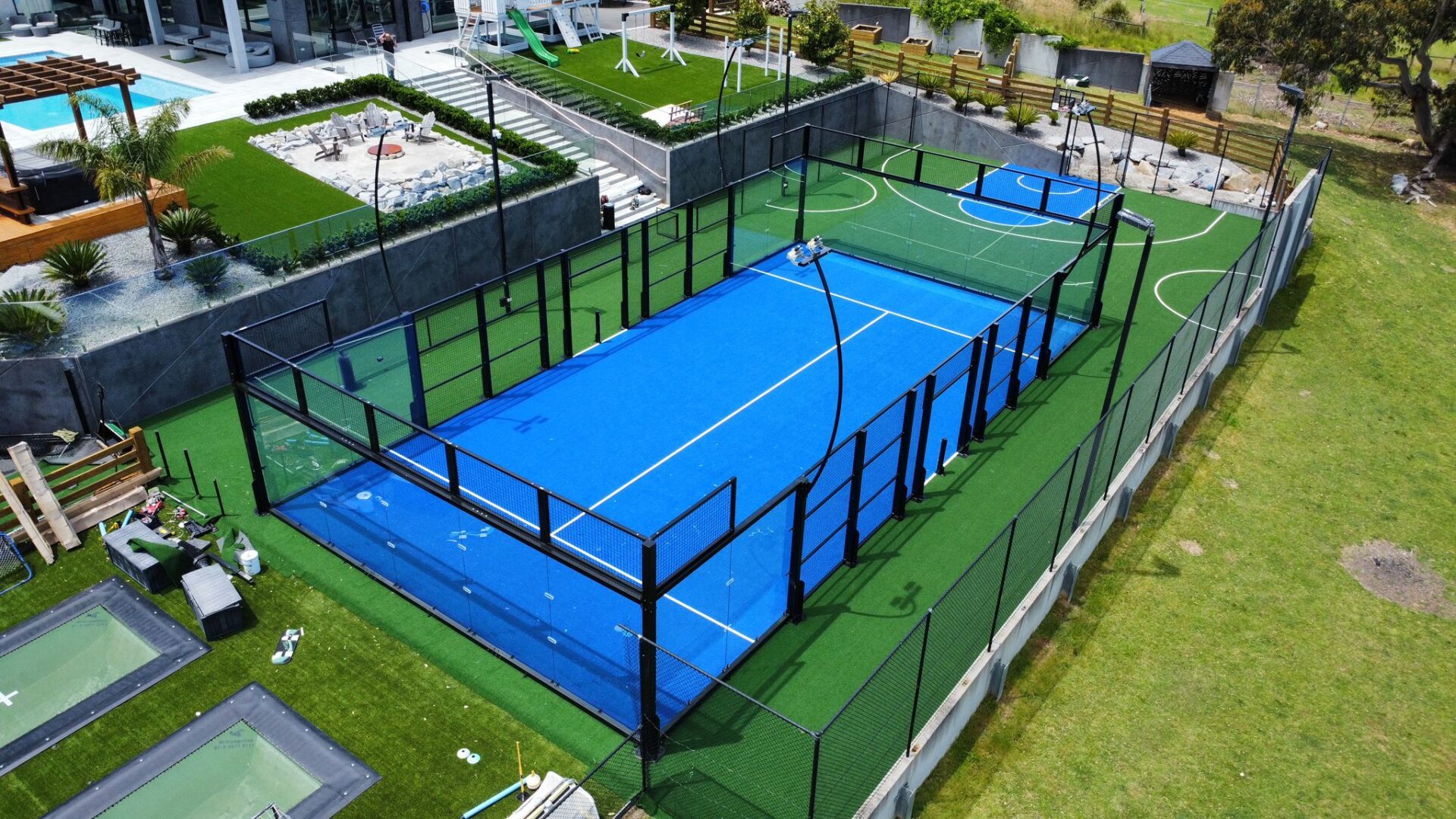 Padel Court, Basketball Key, Futsal and Cricket Pitch Installation Synthetic Sports Group